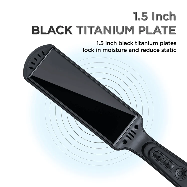 Premium Plus Black Titanium Flat Iron 1.5"