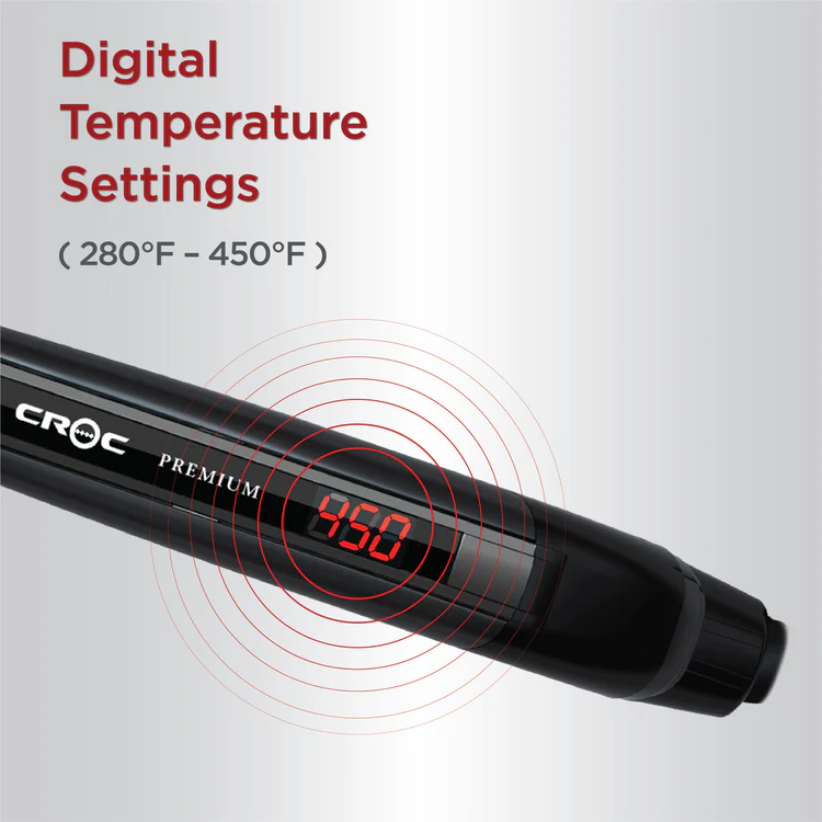 Premium Wet to Dry Black Titanium Flat Iron 1.5"