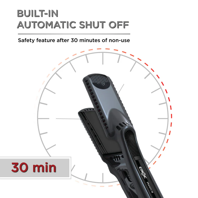 Premium Wet to Dry Black Titanium Flat Iron 1.5"
