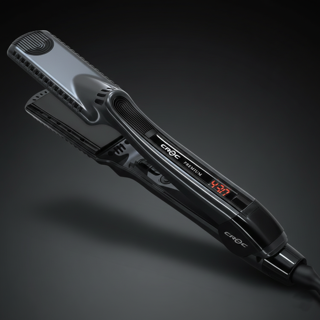 Premium Wet to Dry Black Titanium Flat Iron 1.5