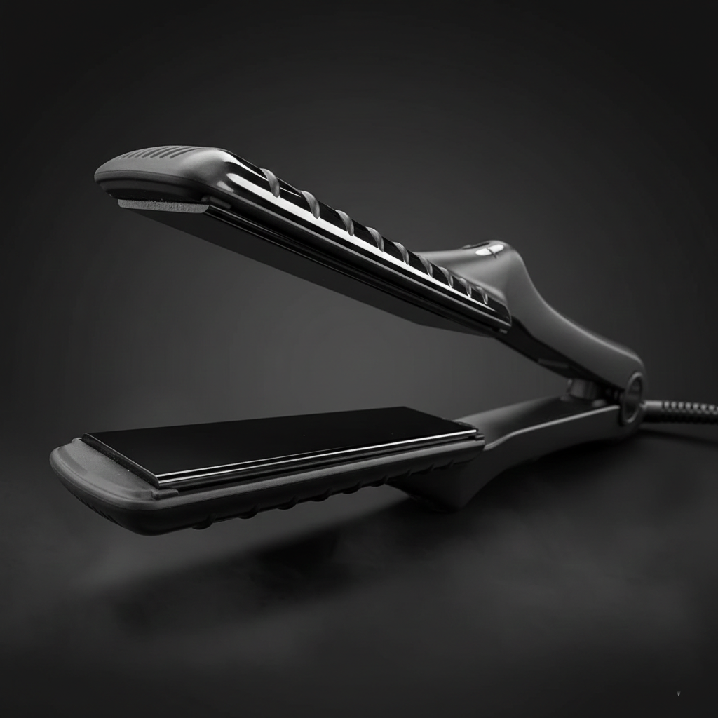 LED Black Titanium Flat Iron 1"