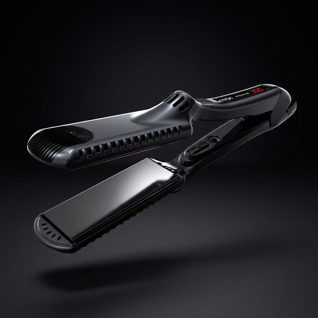 Premium  Plus Black Titanium Flat Iron 1.5"