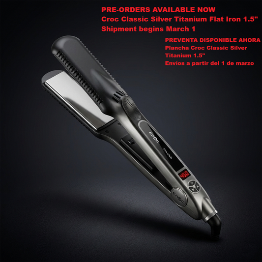 Croc Classic Silver Titanium Flat Iron 1.5"